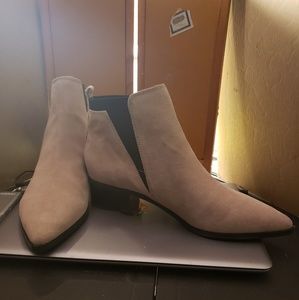 MARC FISHER HALF SUEDE BOOTS.